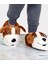 Unisex Köpekli Ayağı Sıcak Tutan Kışlık Pofuduk Panduf 2