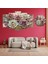5 Parçalı Dekoratif Ahşap Duvar Tablosu ve Saati 60X124 cm 1