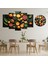 5 Parçalı Dekoratif Ahşap Duvar Tablosu ve Saati 60X124 cm 1