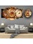 5 Parçalı Dekoratif Ahşap Duvar Tablosu ve Saati 60X124 cm 1