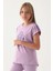 Kappa Lila Kol Detay Ön Baskılı Kız Çocuk T-Shirt 2