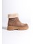 Mbıbr205-N Kadın Nude Süet Yakası Kürklü Kalın Thermo Taban Kısa Bot & Bootie 2