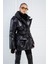 Şişme Kemerli Mont Siyah Kadın 1