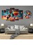 5 Parçalı Dekoratif Ahşap Duvar Tablosu ve Saati 60X124 cm 1