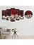 5 Parçalı Dekoratif Ahşap Duvar Tablosu ve Saati 60X124 cm 1
