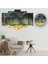 5 Parçalı Dekoratif Ahşap Duvar Tablosu ve Saati 60X124 cm 1