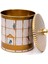 ER143-T7 Bird Cage Desenli Yuvarlak Metal Saklama Kabı 14 cm 2