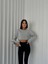 Kadın Bisiklet Yaka Oversize Sweatshirt Crop 3