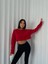 Kadın Bisiklet Yaka Oversize Sweatshirt Crop 2