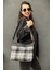 Siyah Clutch Waxed Canvas Ayarlanabilir Askılı Portföy Mumlu Kanvas Kadın El ve Omuz Çantası 6
