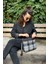 Siyah Clutch Waxed Canvas Ayarlanabilir Askılı Portföy Mumlu Kanvas Kadın El ve Omuz Çantası 4
