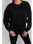 Kadın Siyah Oversize Crop Sweatshirt 5