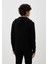 Erkek Hırka Siyah Pamuklu Çift Fermuarlı Kapüşonlu Sık Örme Slim Fit Hırka 3720 4