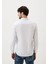 Erkek Pamuk Gömlek Beyaz Balıksırtı Desenli Slim Fit Düğmeli Yakalı Logo Detaylı 7279 3