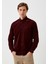 Erkek Kadife Gömlek Bordo %100 Pamuk Düğmeli Yaka Slim Fit Logo Detaylı 7980 1
