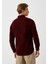 Erkek Kadife Gömlek Bordo %100 Pamuk Düğmeli Yaka Slim Fit Logo Detaylı 7980 3