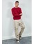 Bisiklet Yaka Basic Minimal Baskılı Sweat Bordo 2