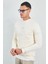 Bisiklet Yaka Basic Minimal Baskılı Sweat Ekru 2