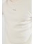 Bisiklet Yaka Basic Minimal Baskılı Sweat Ekru 4
