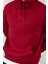 Kapüşonlu Basic Minimal Baskılı Sweat Bordo 4