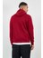 Kapüşonlu Basic Minimal Baskılı Sweat Bordo 5