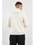 Kapüşonlu Basic Minimal Baskılı Sweat Ekru 5