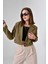 Haki Kruvaze Crop Blazer Ceket 1