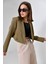 Haki Kruvaze Crop Blazer Ceket 3