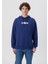 Erkek Mavi Logo Baskılı Kapüşonlu Mavi Sweatshirt 0S10001-70722 3