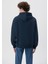 Erkek Mavi Logo Nakışlı Kapüşonlu Lacivert Sweatshirt 065809-29743 4