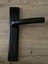 Bersa Yapı Badem Aynalı Oda Kapı Kolu ve Sessiz Gömme Kilit Mat Siyah 1 Kapılık Takım Siyah Kapı Kilidi 40 mm 2
