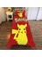 Pokemon Pikaçu Desenli Tek Kişilik Yatak Örtüsü ve Yastık Kılıfı 1