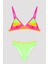 Çok Renkli Kız Çocuk Colorful Frill Triangle Bikini Set 1