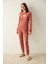 Çiçek Desenli Termal Tişört Pijama Üstü 2