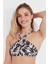Çok Renkli Leaf Art Halter Bikini Üstü 2