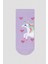 Kız Çocuk Lila Unicorn Kalp Desenli 2li Patik Çorap 3
