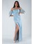 Bebe Mavi Kolları Şifon Yırtmaçlı Abiye 9705139.449 1