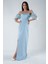 Bebe Mavi Kolları Şifon Yırtmaçlı Abiye 9705139.449 3