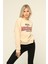 Owut Collection Bej Bisiklet Yaka Baskılı Sweatshirt 1