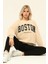 Owut Collection Bej Bisiklet Yaka Baskılı Sweatshirt 3