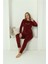 Kadın Kadife Bordo Pijama Takım 20624 5
