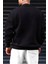 Erkek Siyah Spectacular Baskılı 0 Sıfır Yaka Oversize Salaş Bol Kesim Polar Sweatshirt 3