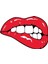 12 x 8 cm Dudak Isırık Sticker Motor Araba Kask Laptop Sticker 1