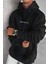 Erkek Siyah Spectacular Baskılı 3 Iplik Şardonlu Kapüşonlu Kanguru Cepli Oversize Salaş Hoodie Sweatshirt 1