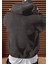 Erkek Füme Düz Kapüşonlu Oversize 3 Iplik Şardonlu Salaş Bol Kesim Hoodie Sweatshirt 2