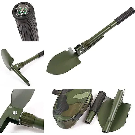 Hacarlıoğlu Katlanabilir Metal Kürek Seti Katlanır Kamp Küreği