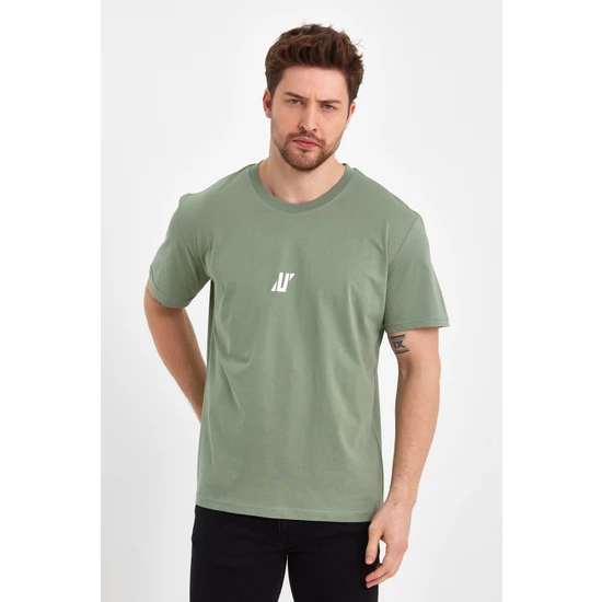 Uomo Park 2271-1  Özel Koleksiyon Ön Baskılı Relax T-Shirt