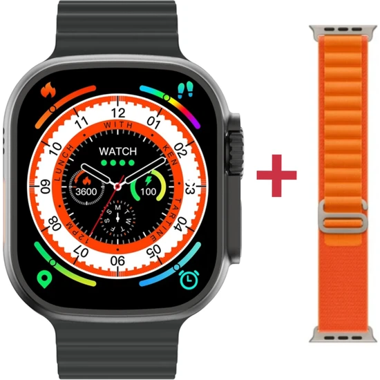 Sekoda Watch 8 Ultra Siyah Akıllı Saat Apple iPhone ve Android Tüm Telefonlara Uyumlu