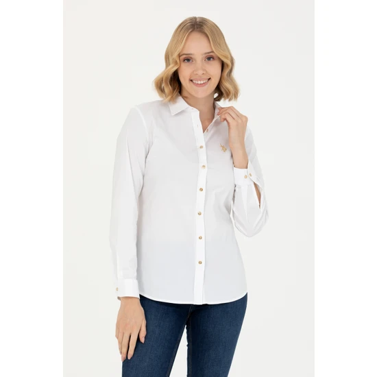 U.S. Polo Assn. Kadın Beyaz Basic Gömlek 50271264-VR013
