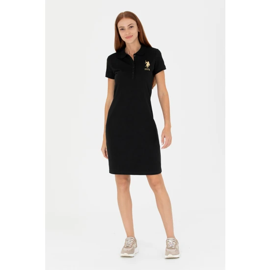 U.S. Polo Assn. Kadın Siyah Örme Elbise 50262696-VR046